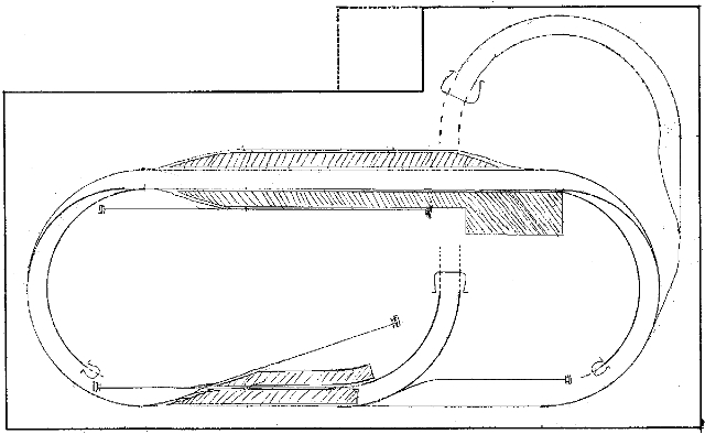Bild vom ersten Gleisplan der Anlage.