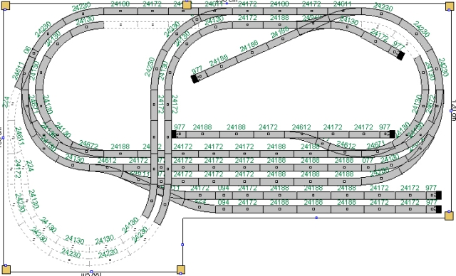 Bild vom Gleisplan der sichtbaren Trassen/Gleise.