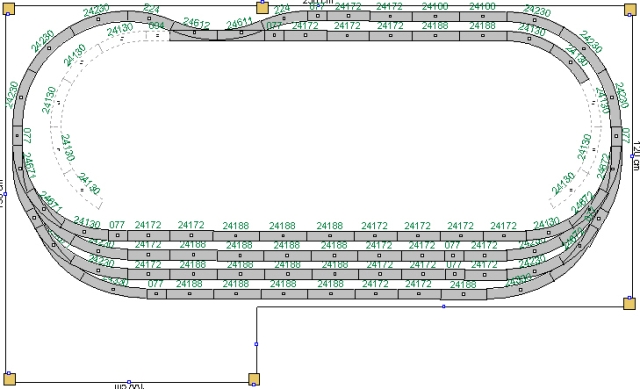 Bild vom Gleisplan der verdeckten Trassen/Gleise.